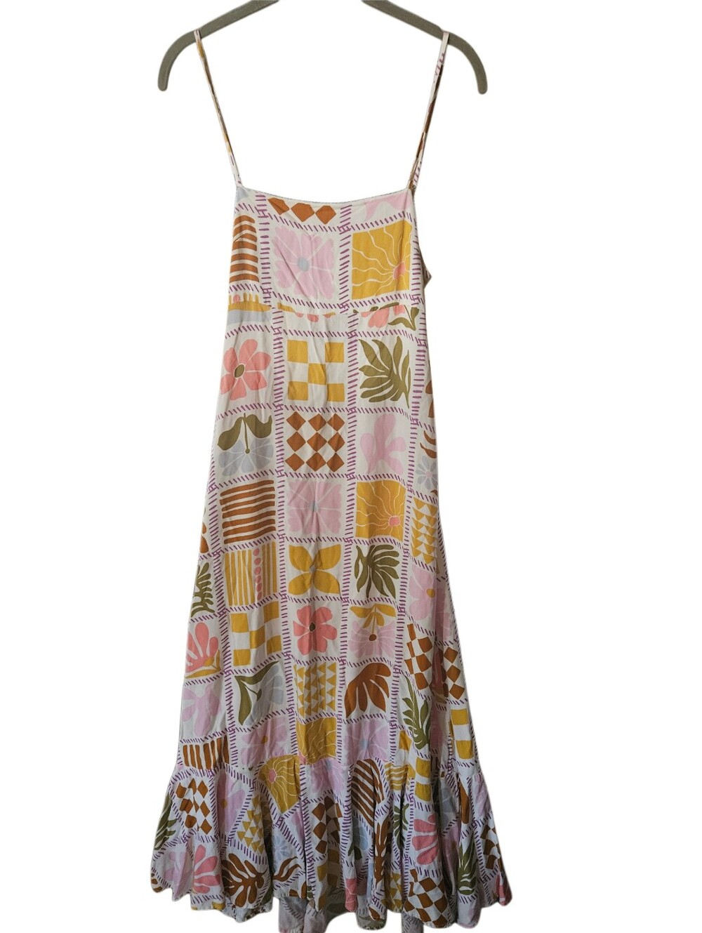 Paper Heart Patchwork Floral Midi Dress Multi Size XS Boho Cami Sundress - Picture 4 of 9